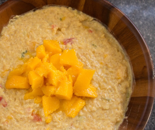 curried lentil, quinoa, and yogurt with mango recipe