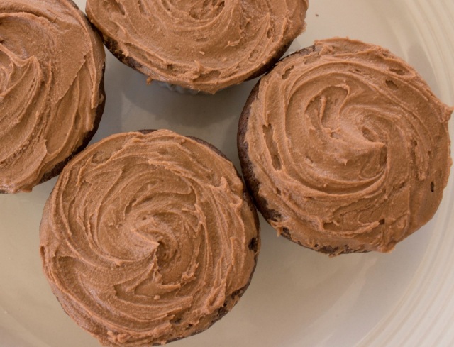 dark chocolate cupcakes with buttercream chocolate frosting