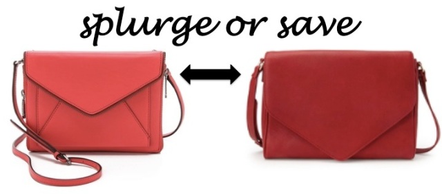 splurge or save red envelope handbag